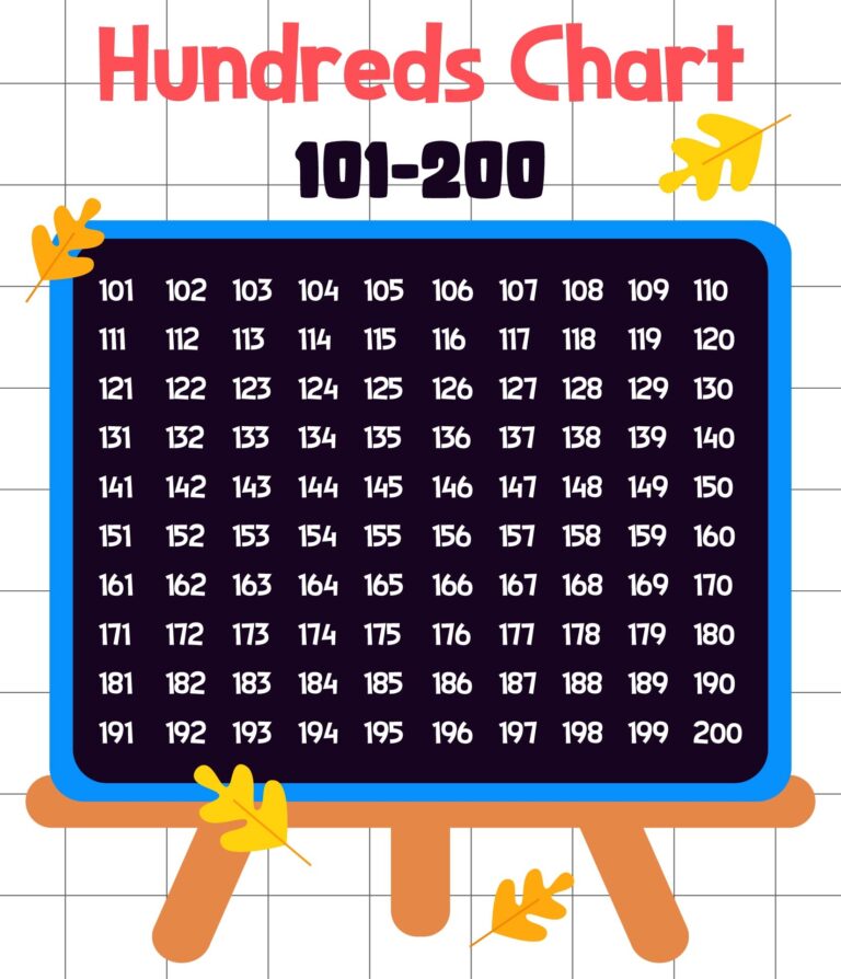 101 To 200 Chart 10 Free PDF Printables Printablee