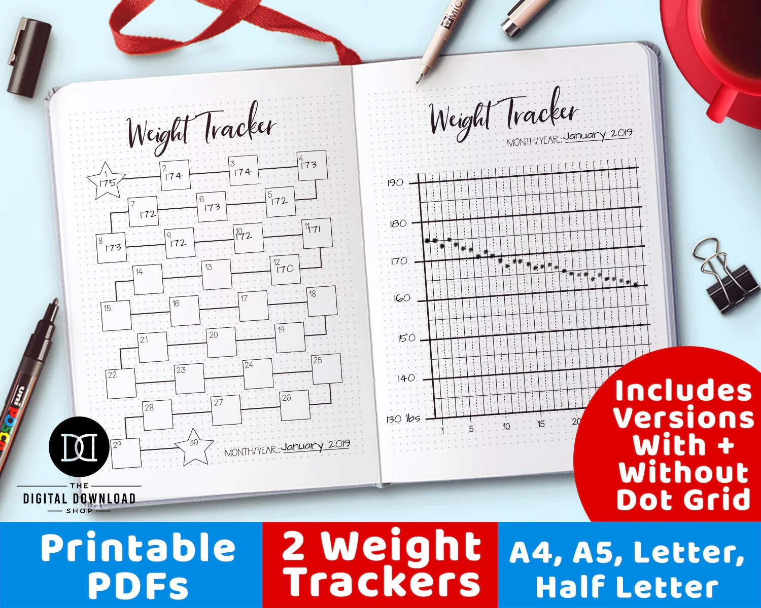 Bullet Journal Weight Loss Chart