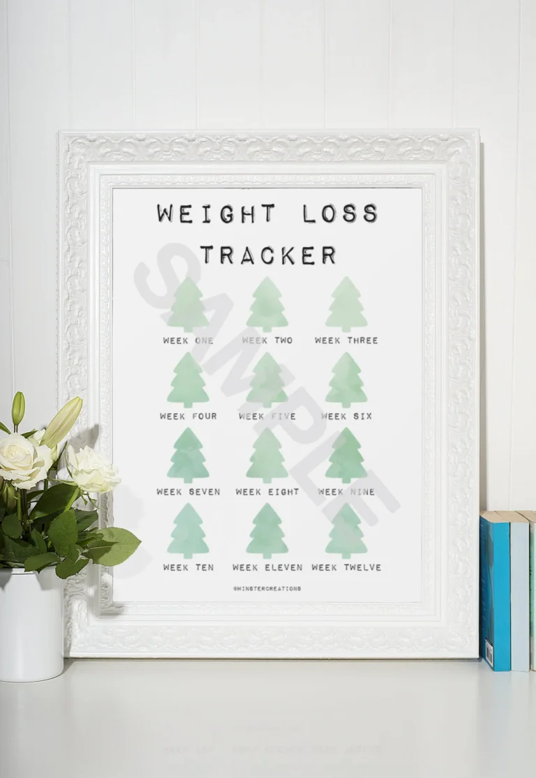2022 Green Christmas Tree 12 Week Weight Loss Tracker Weight Loss Chart Digital Download Etsy