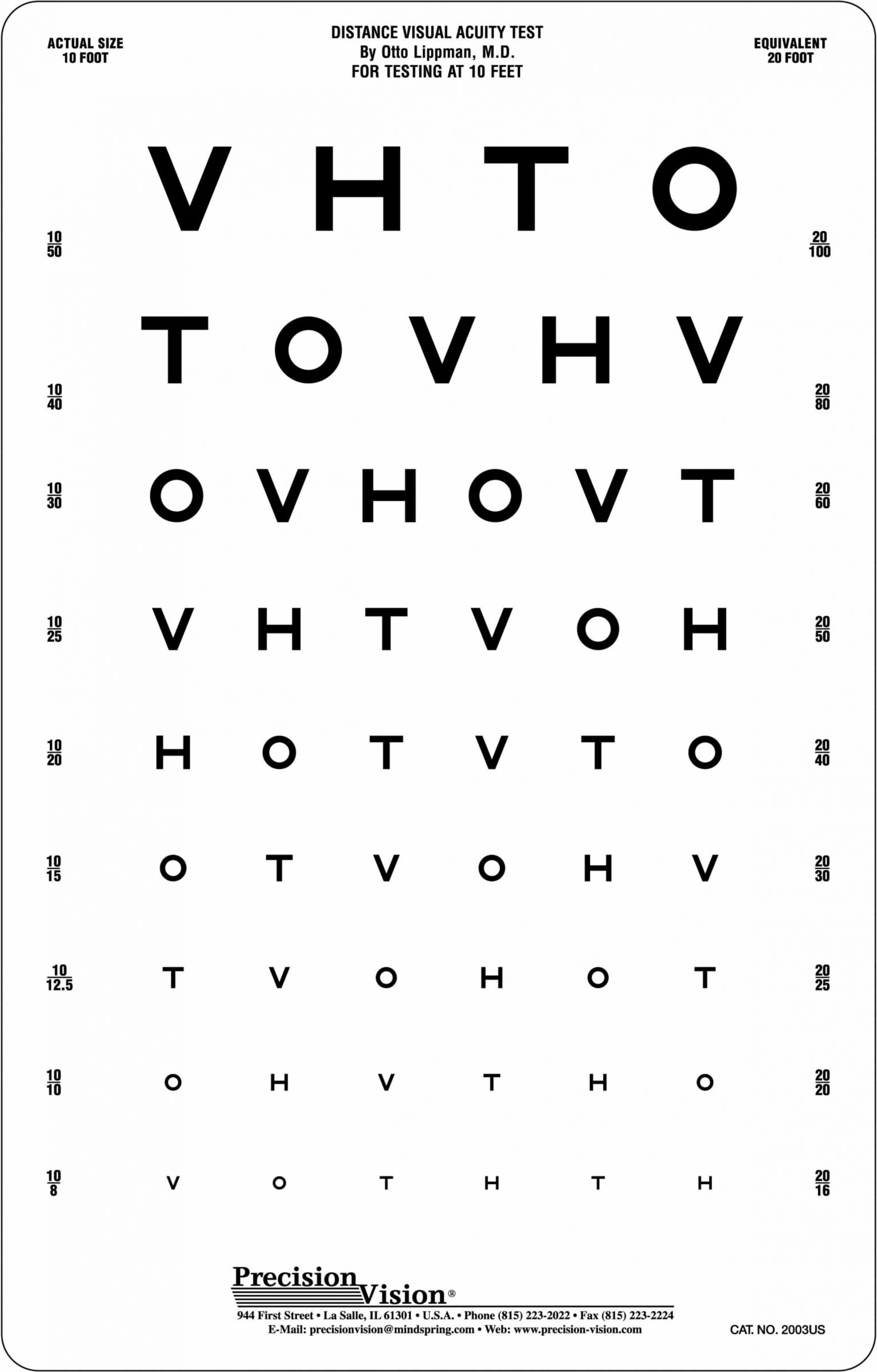 Snellen Eye Chart 3m Printable