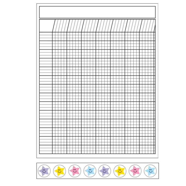 4 Piece Classroom Incentive Chart And Sticker Set Vertical White