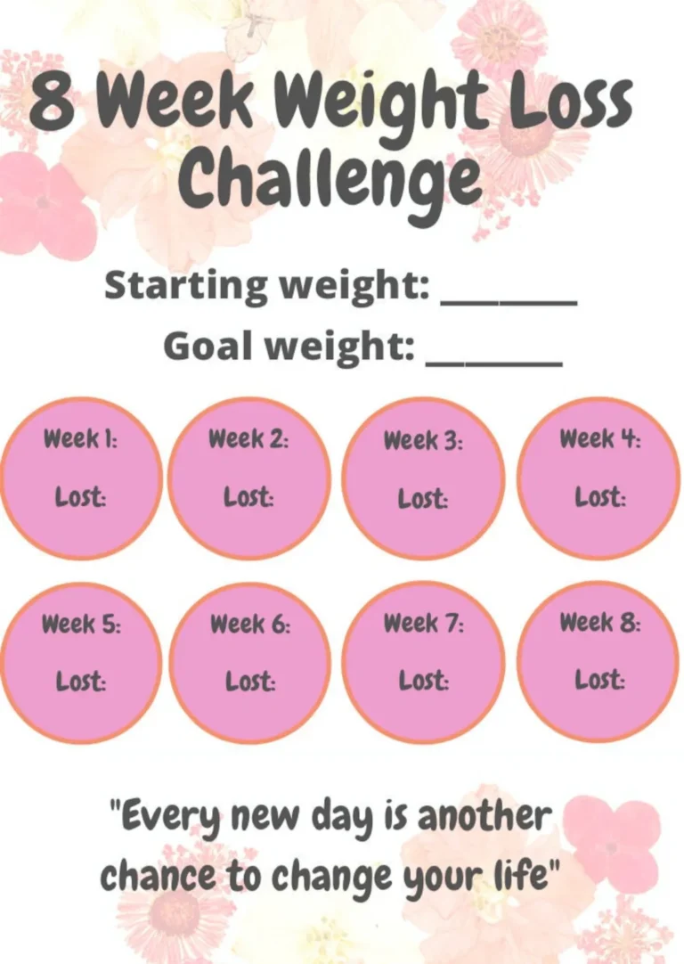 8 Week Weight Loss Challenge Printable Etsy