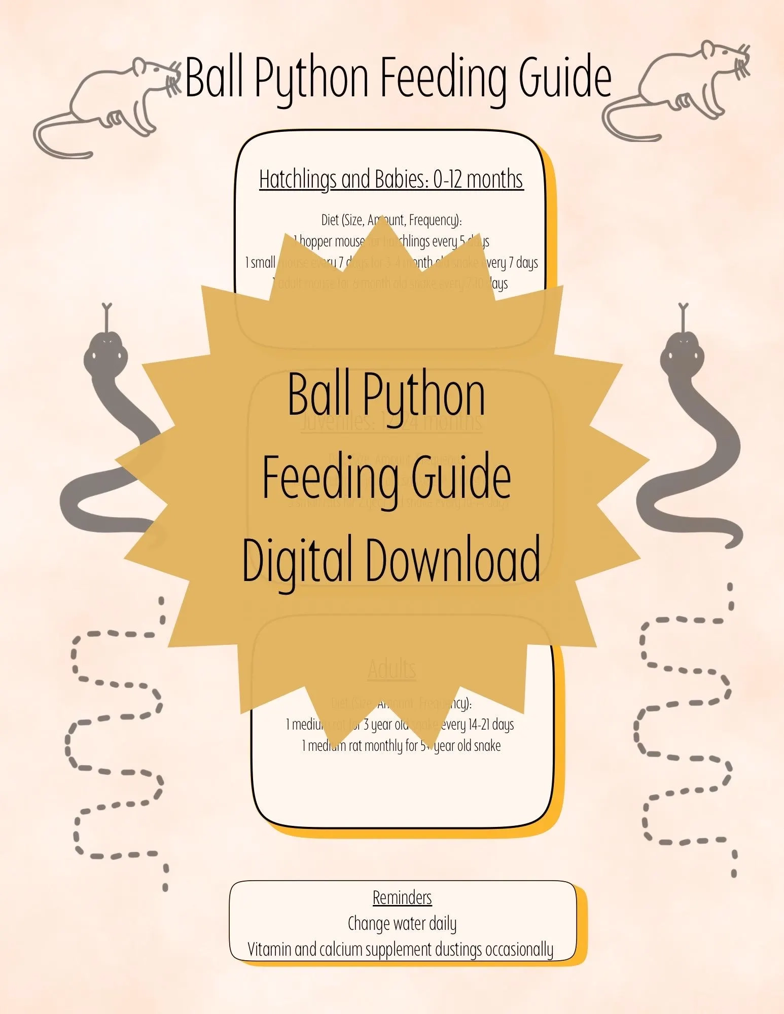 Ball Python Feeding Chart Printable