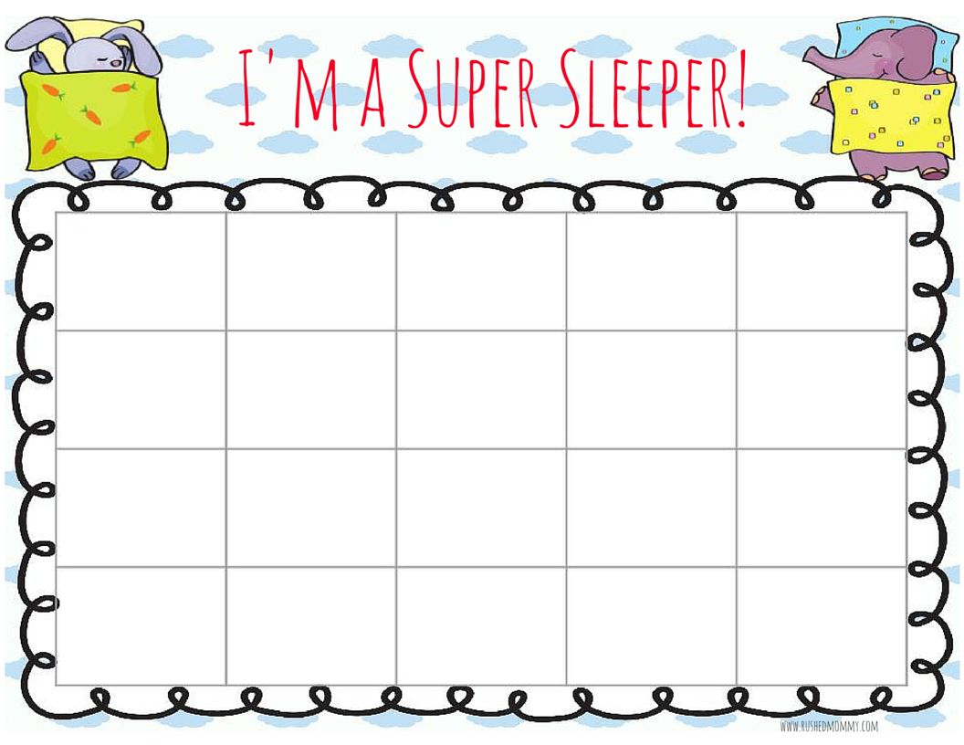 Free Bedtime Reward Chart Printable