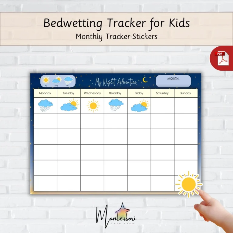Bedwetting Tracker bedwetting Chart printable Dry Night Chart printable Bedwetting Chart printable Bedwetting Tracker printable Sticker Etsy