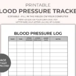 Blood Pressure Chart Printable Instant Download Medical Tracker Editable Blood Pressure Tracker BP Tracker Blood Pressure Log Etsy