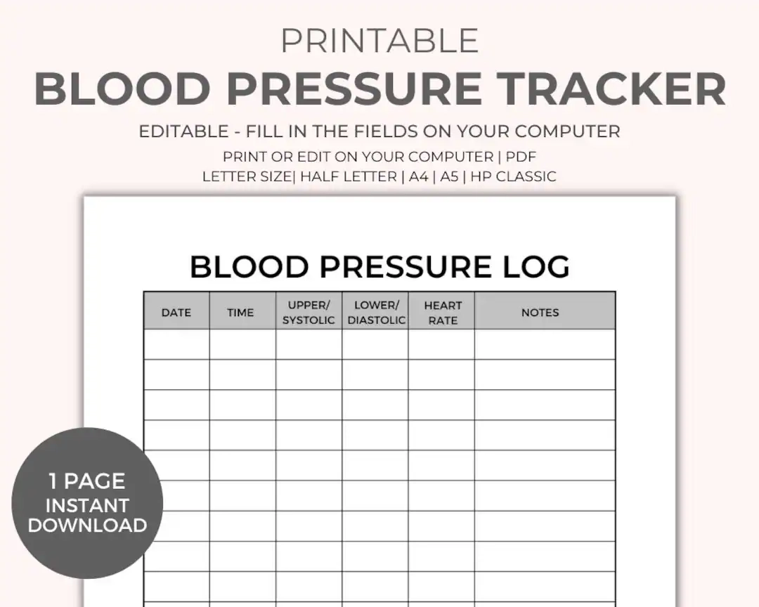 Blood Pressure Reading Chart Printable
