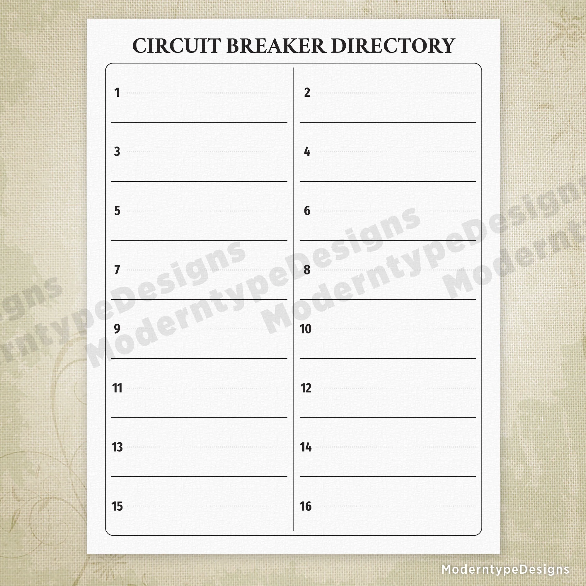 Free Printable Breaker Box Chart Free Printable Breaker Box Chart