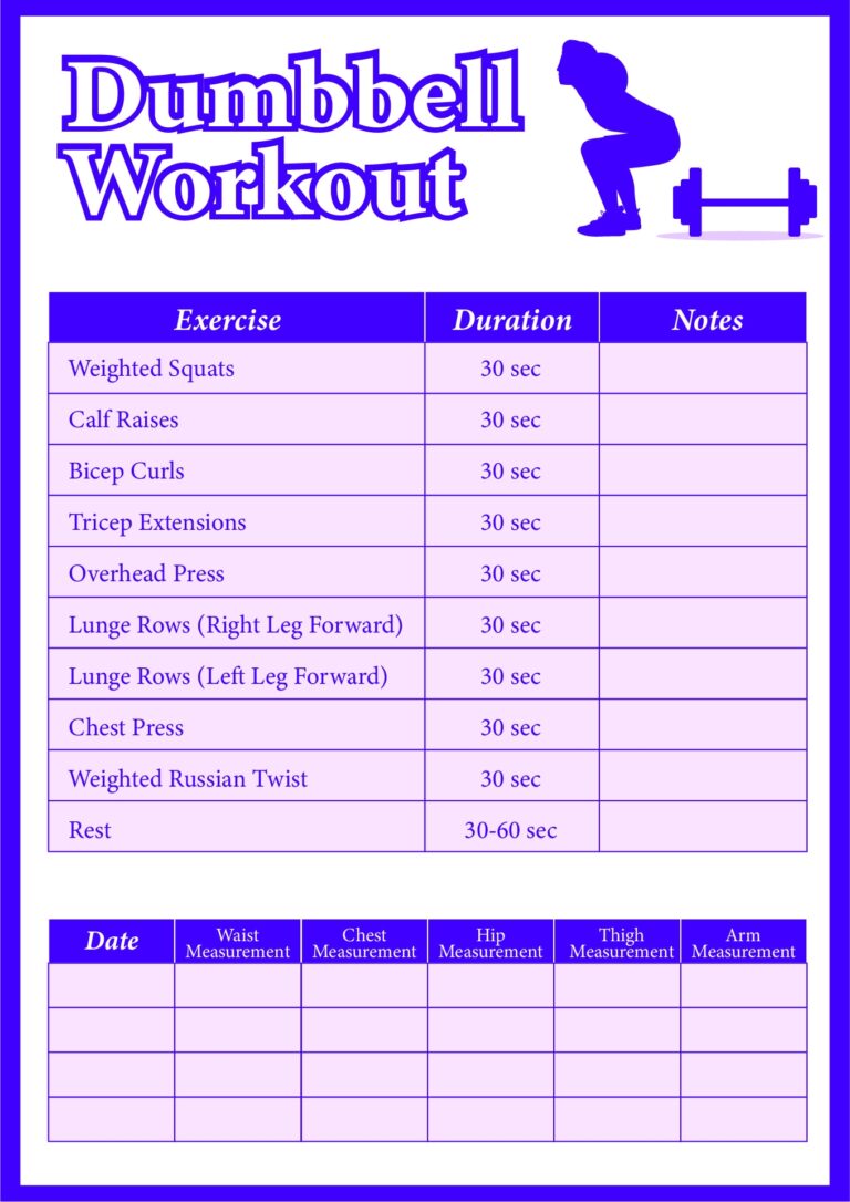 Chart Dumbbell Exercises At Home Pdf Schedule Printable Dumbbell Workout Dumbbell Workout Home Workout