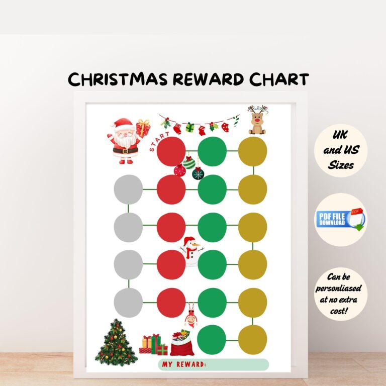 Christmas Reward Chart Printable Kids Holiday Good Behavior Tracker Festive Potty Chart PDF Etsy