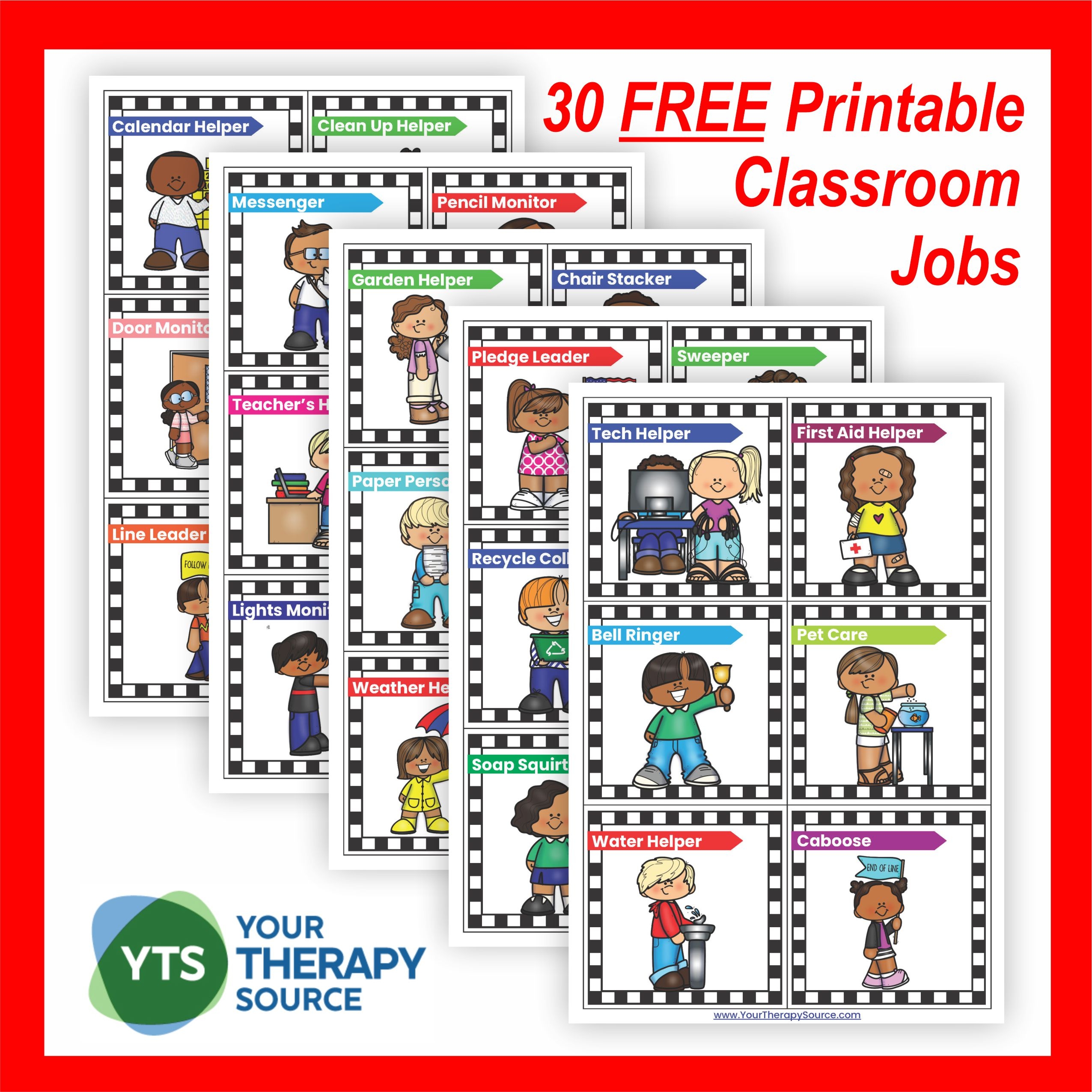 Free Preschool Classroom Job Chart Printables