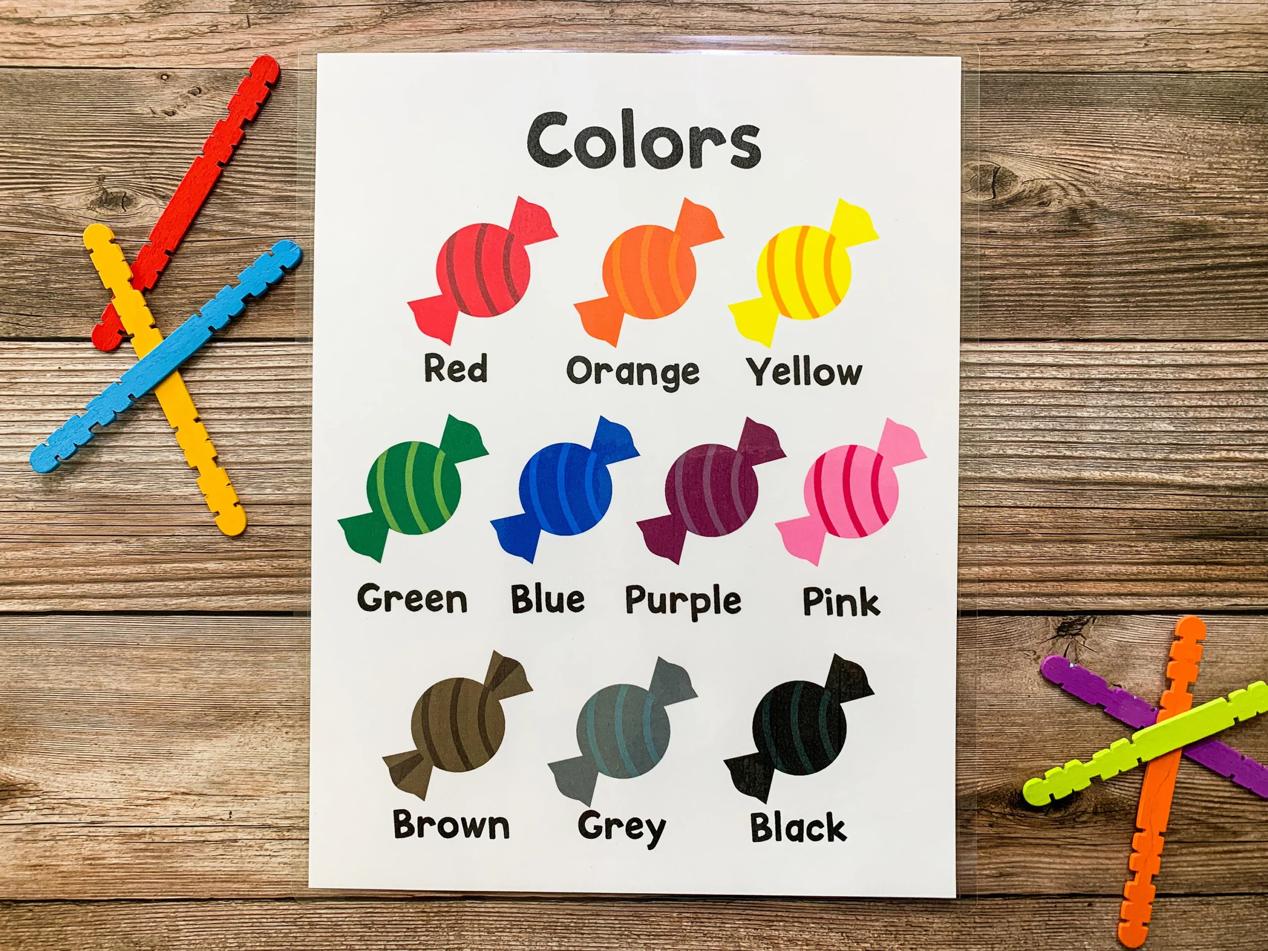 Printable Color Chart For Preschool