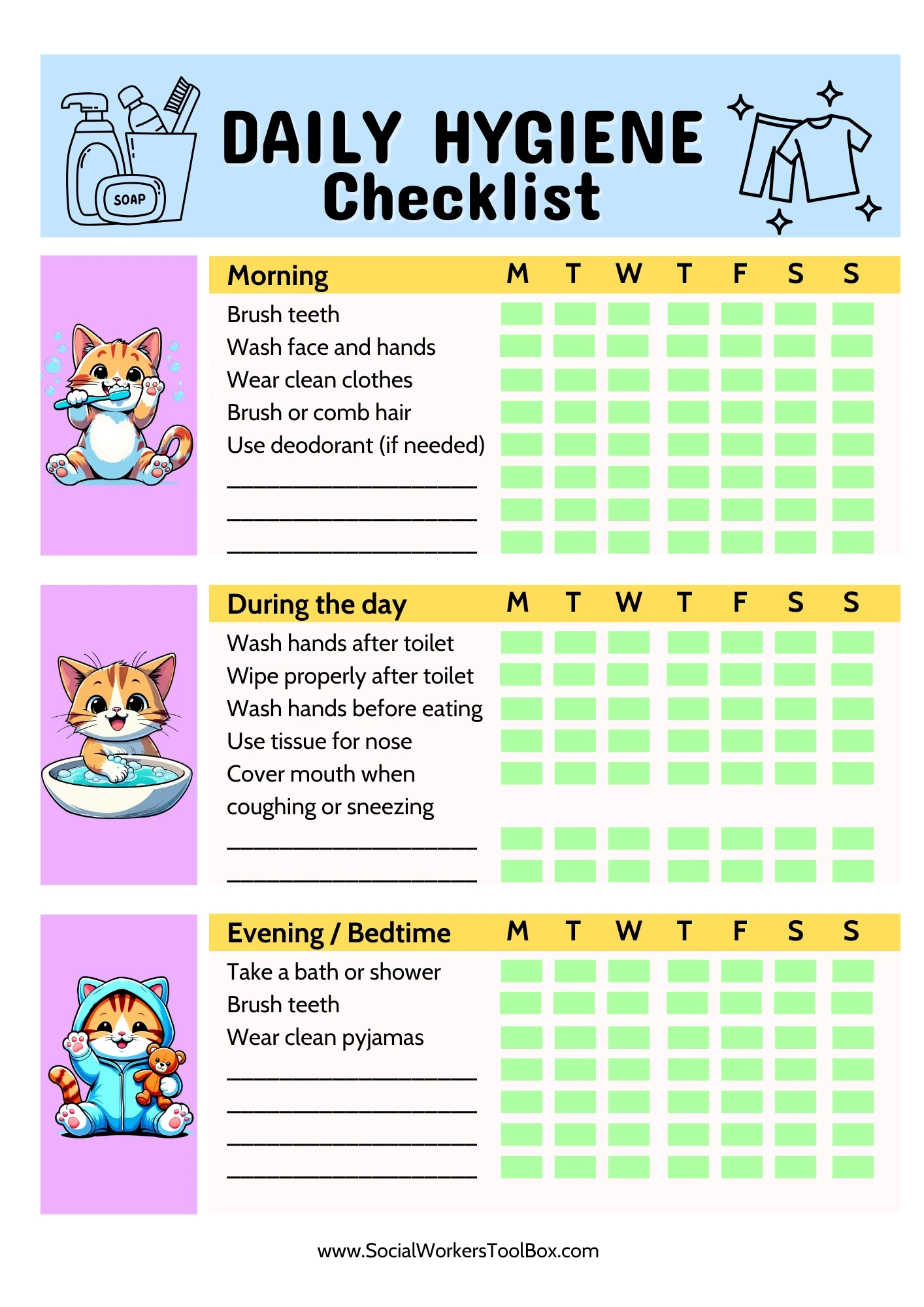 Free Printable Hygiene Charts