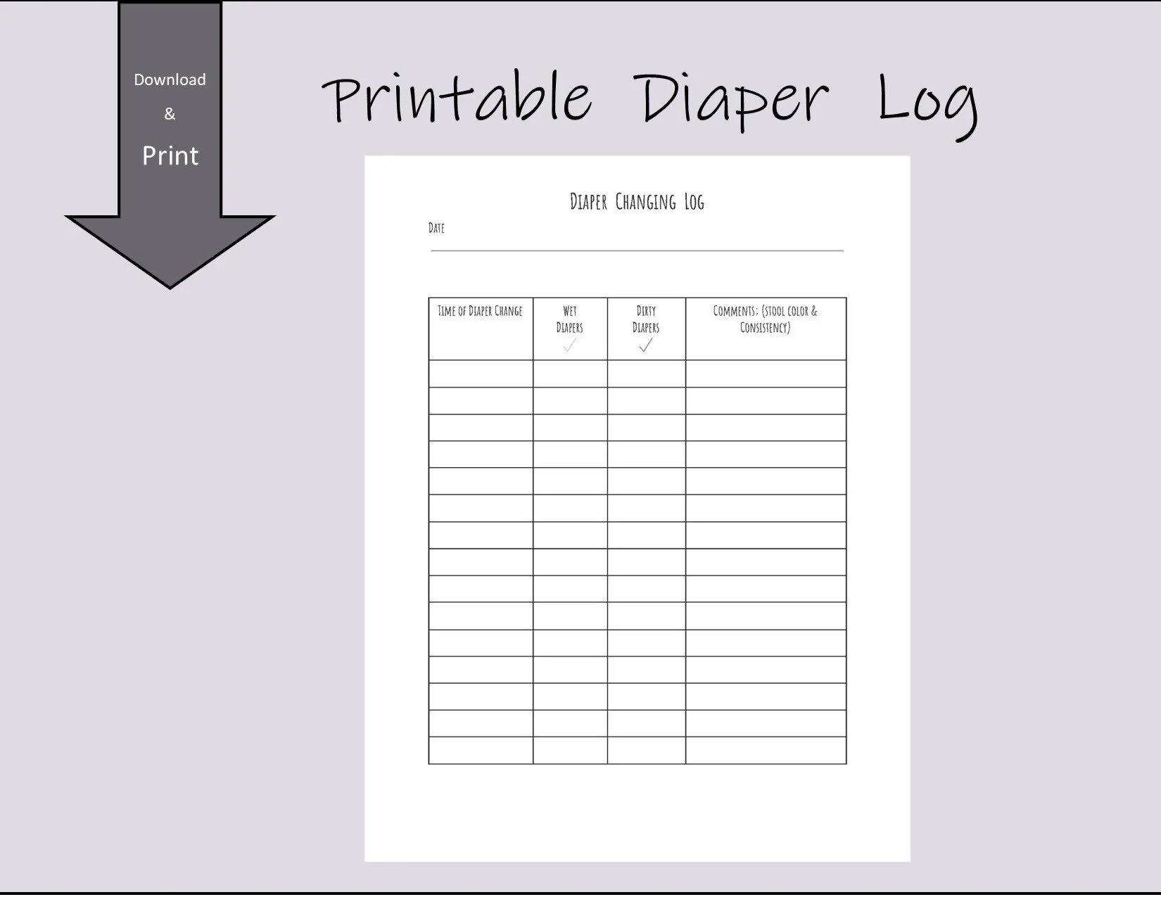 Printable Nappy Change Chart Template