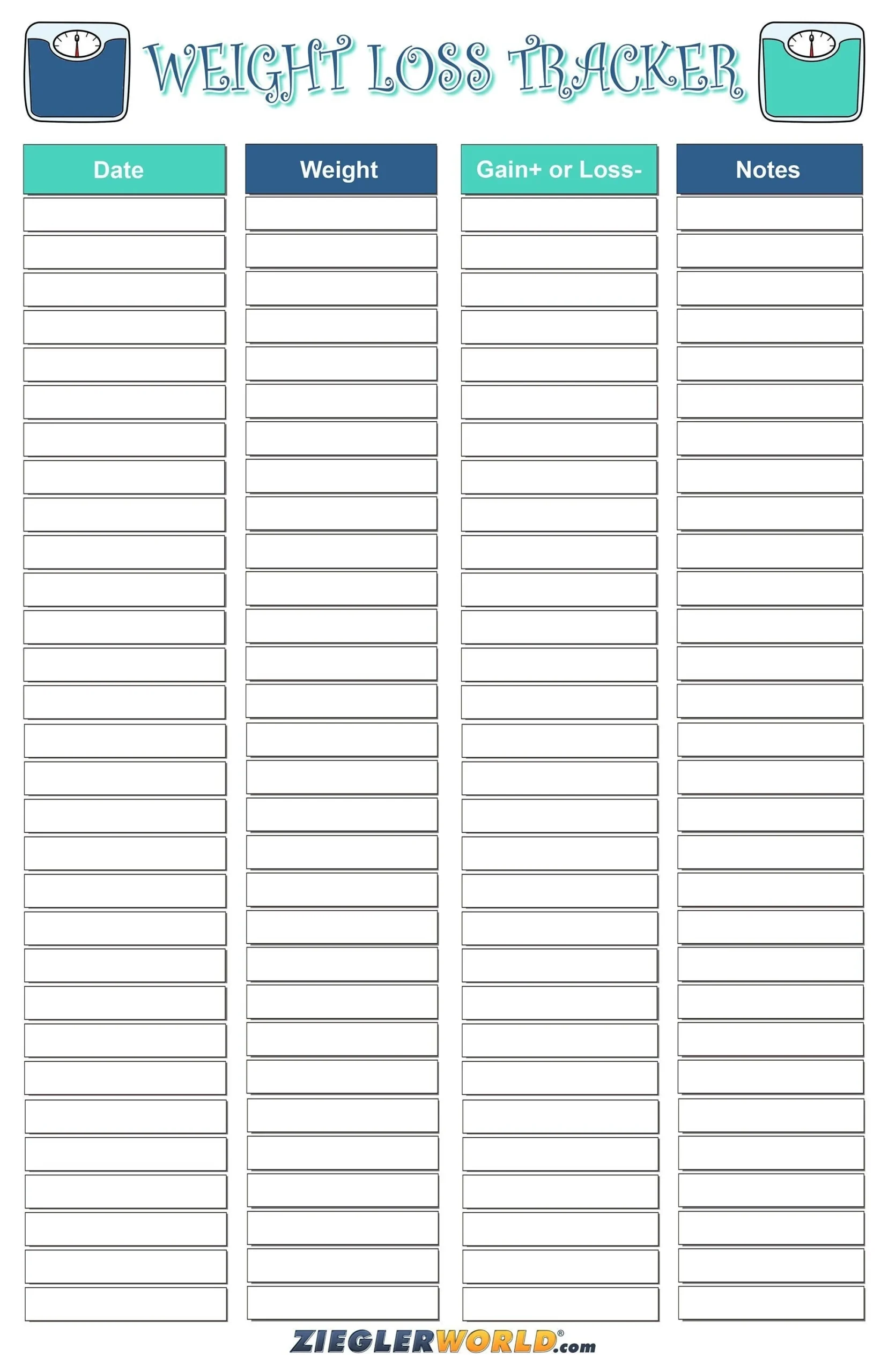 My Weight Loss Progress Chart