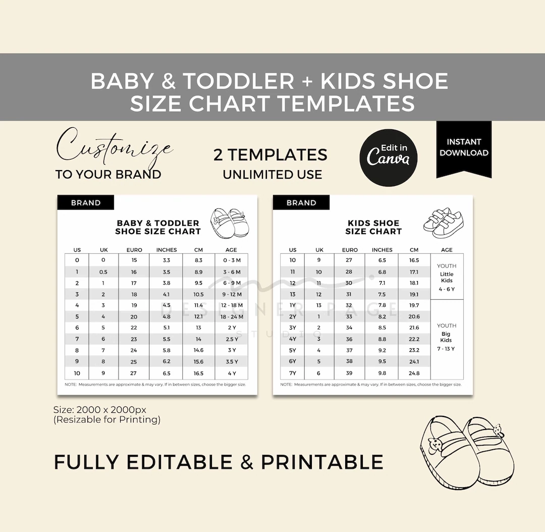 Baby Shoe Chart Printable