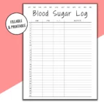 Editable Printable Blood Sugar Log Blood Sugar Reading Blood Glucose Tracker Diabetic Log Medical Journal Planner Printout Etsy