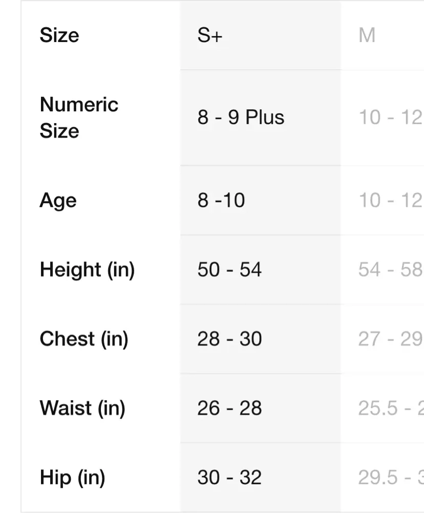 Nike Boys Printable Size Chart