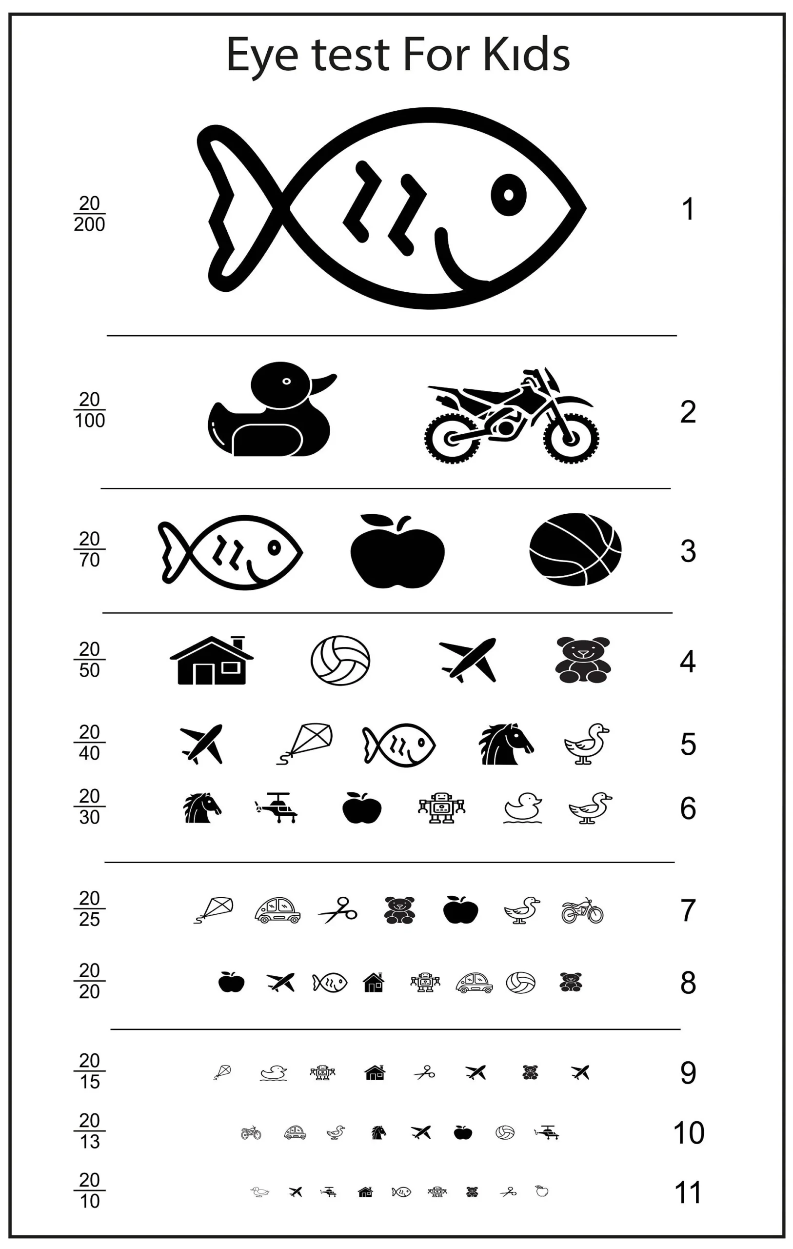 Pediatric Eye Chart Printable