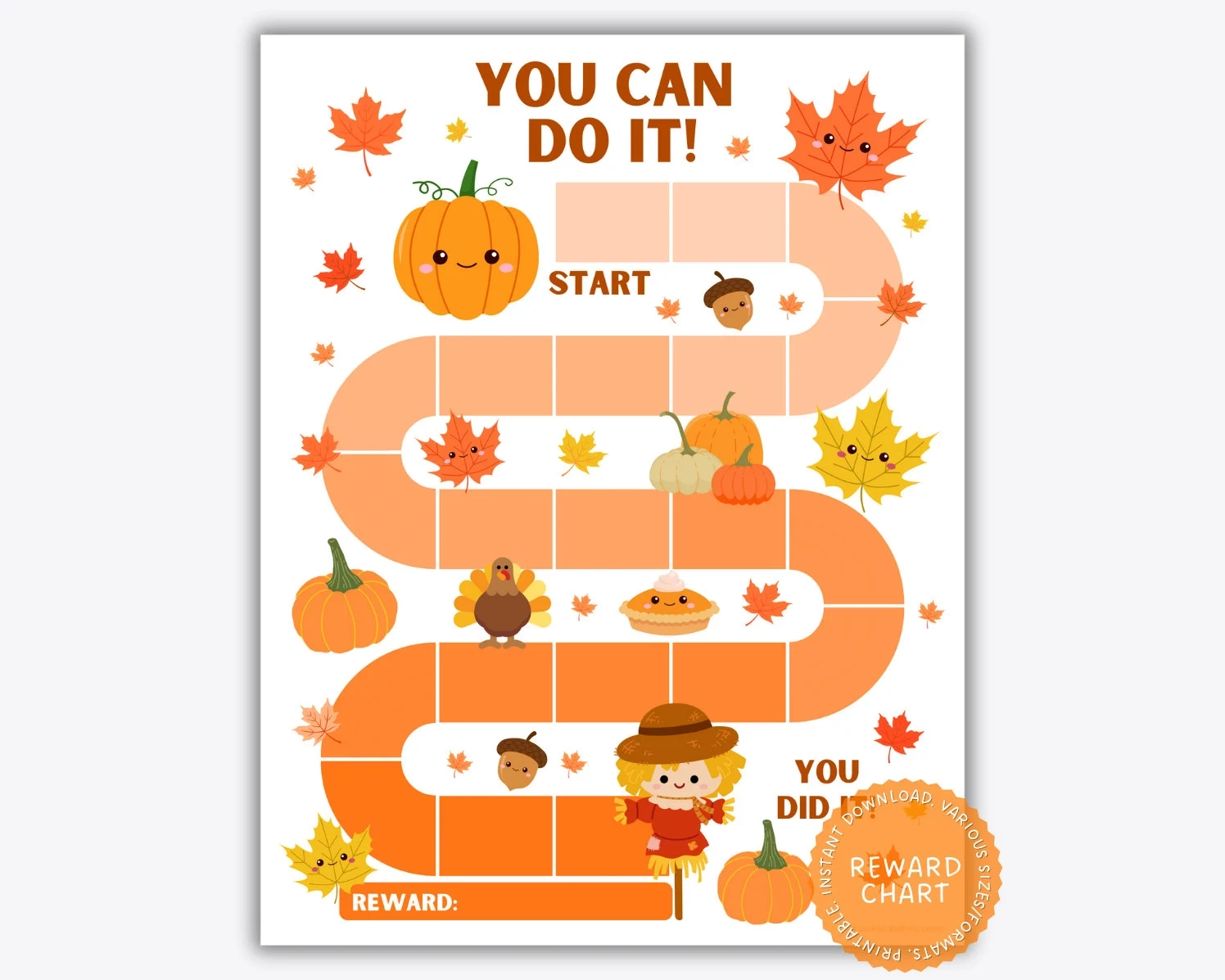 Fall Sticker Chart Printable