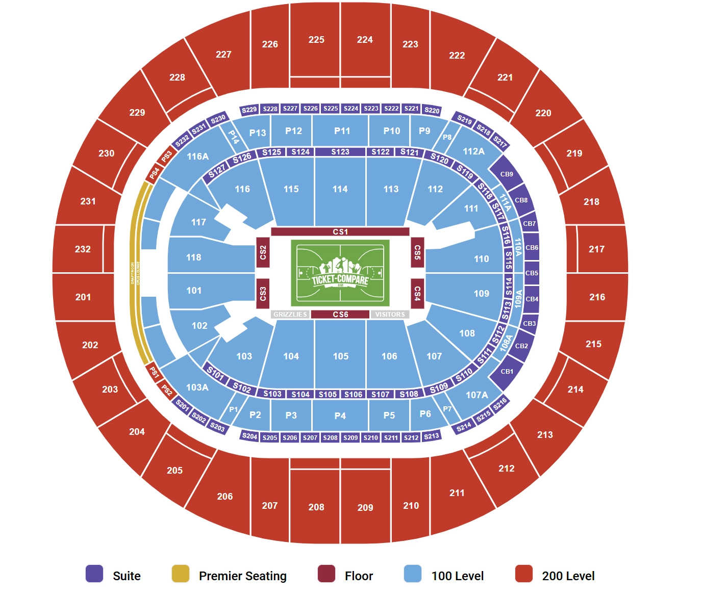 Fedexforum Printable Seating Chart Fedexforum Printable Seating Chart