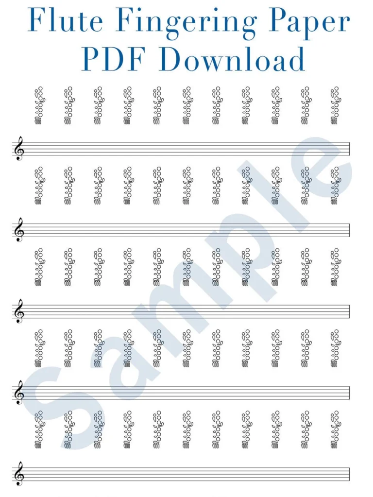 Flute Fingering Paper Download And Printable PDF Great For Flautists Flutists And Teachers Etsy