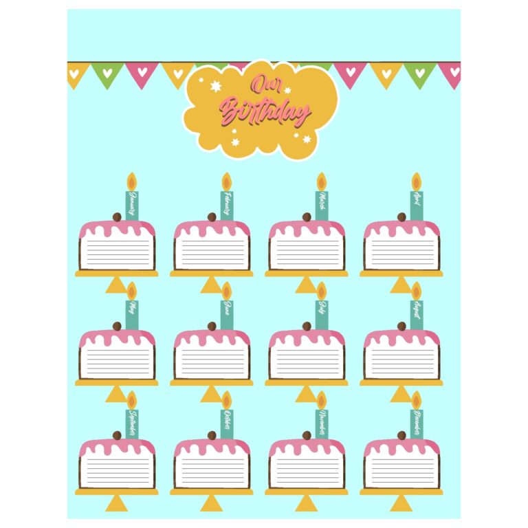 For Classroom Birthday Charts 10 Free PDF Printables Printablee