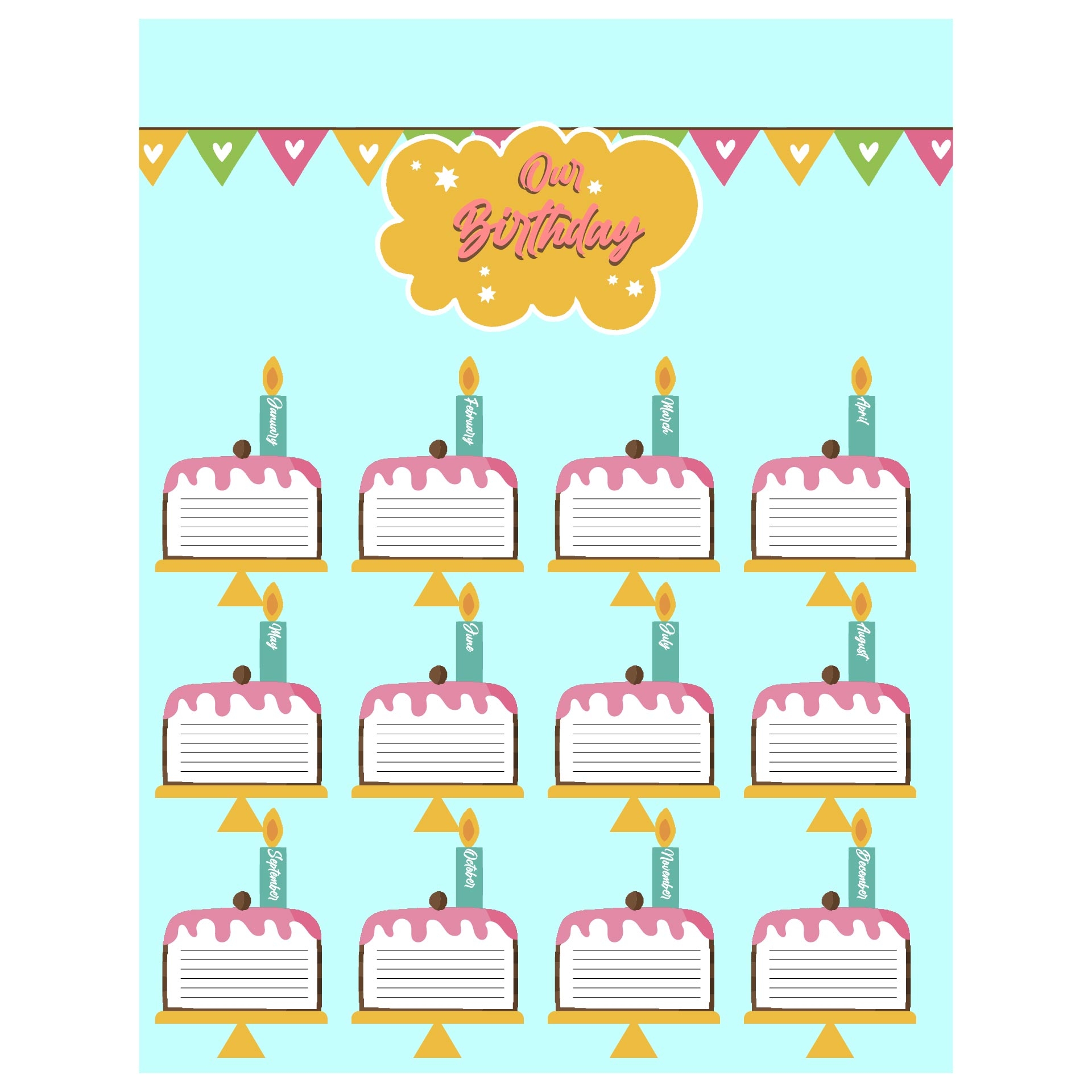 Birthday Wall Chart Printable