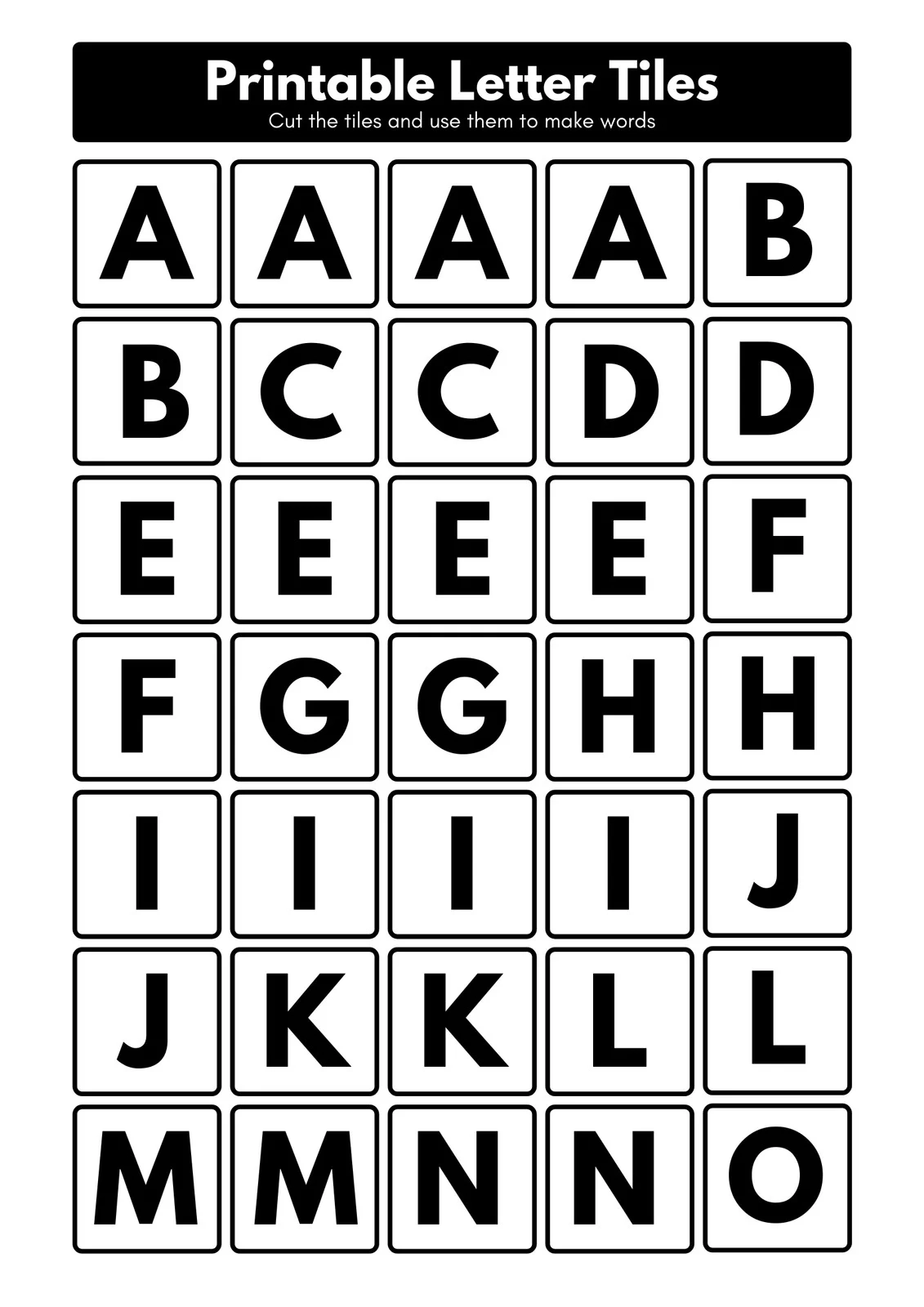 Printable Blank Alphabet Chart