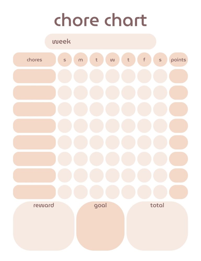 Free And Customizable Chore Templates