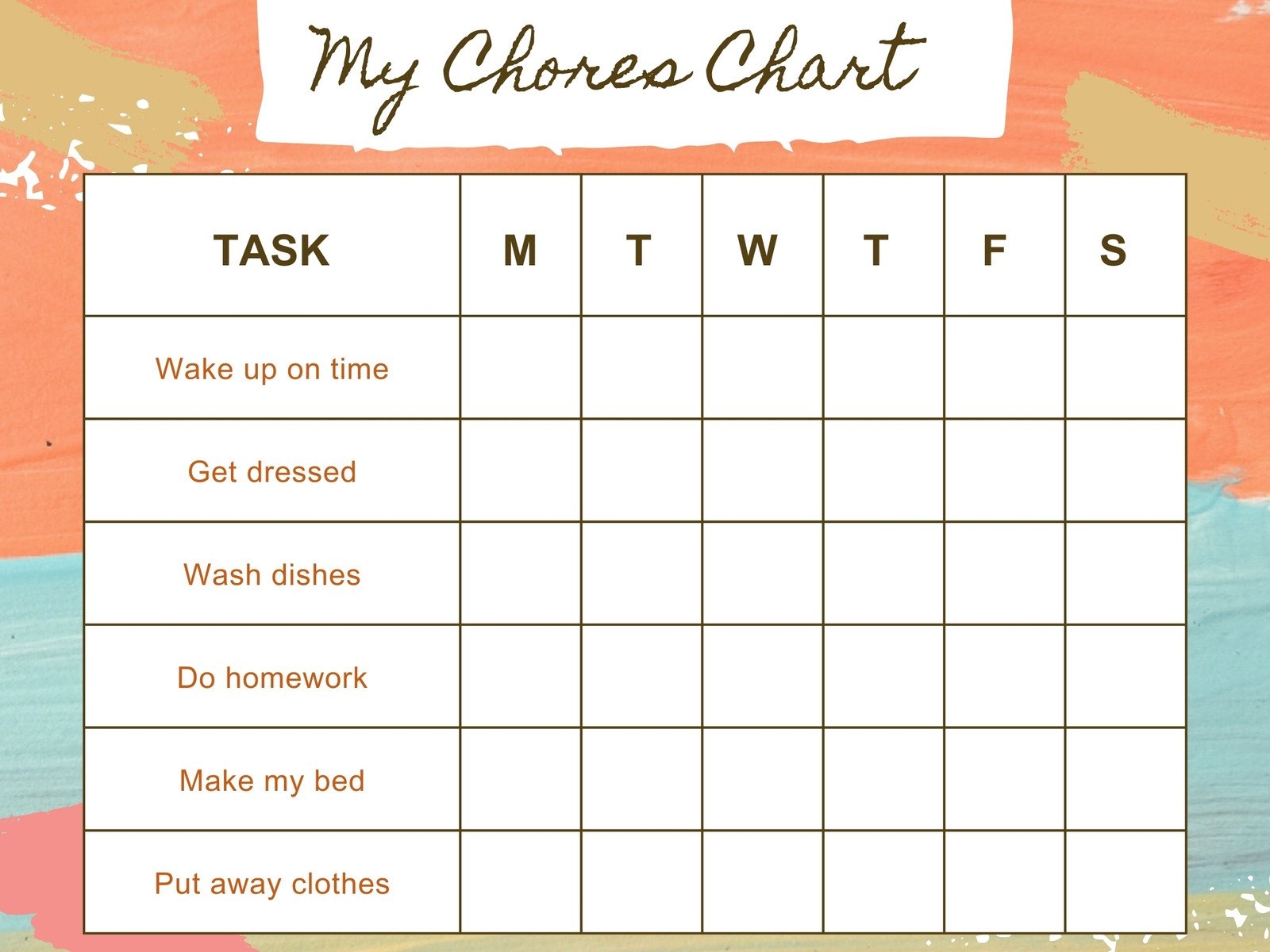 Best Printable Chore Chart
