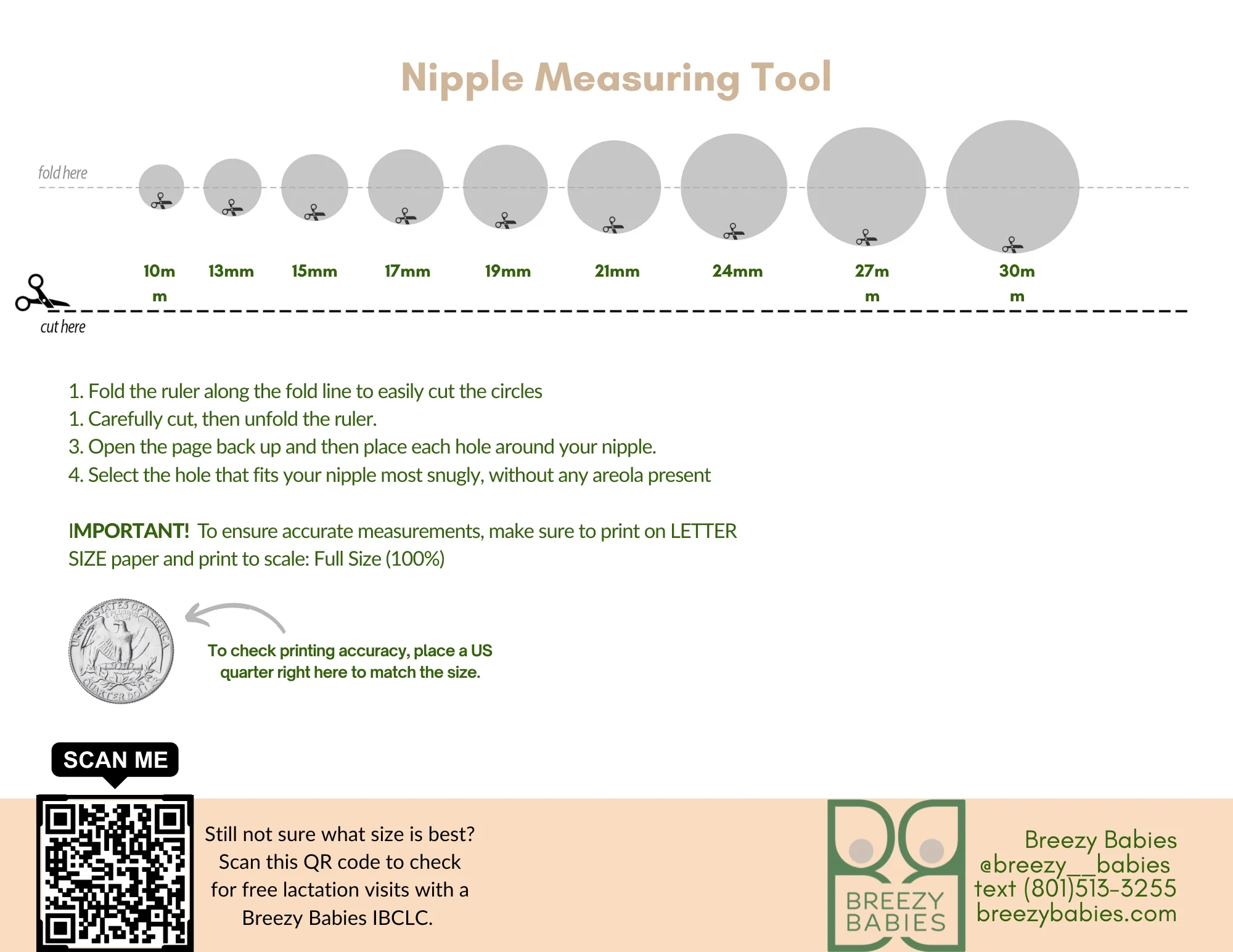 Printable Flange Size Chart
