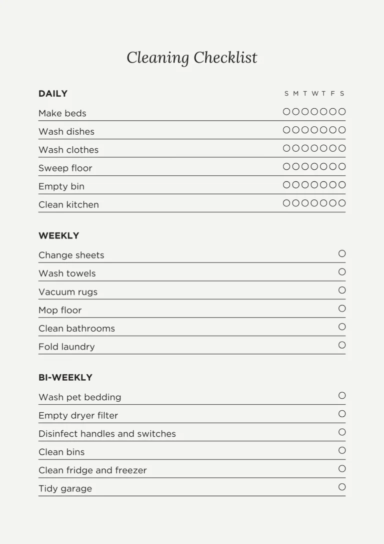 Free Printable Cleaning Checklist Templates Canva