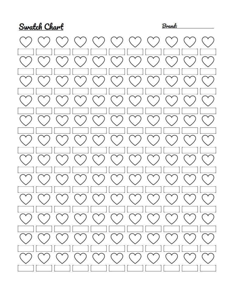 Free Printable Color Swatch Template R Coloring