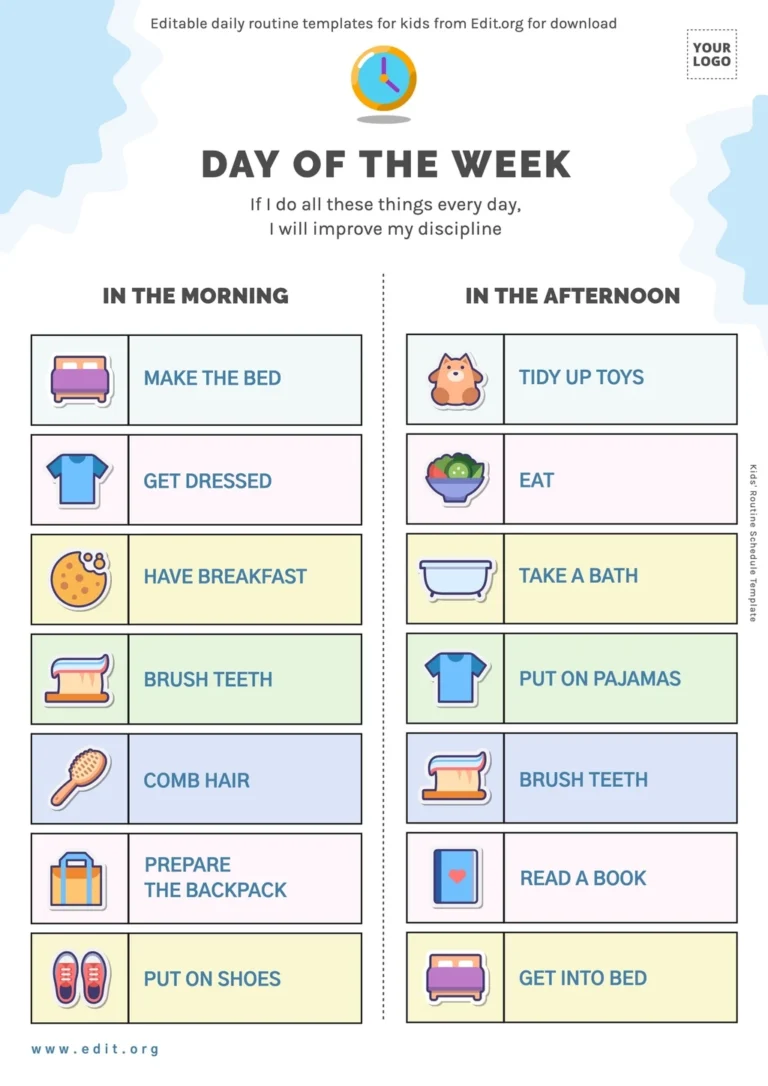 Free Routine Charts For Kids