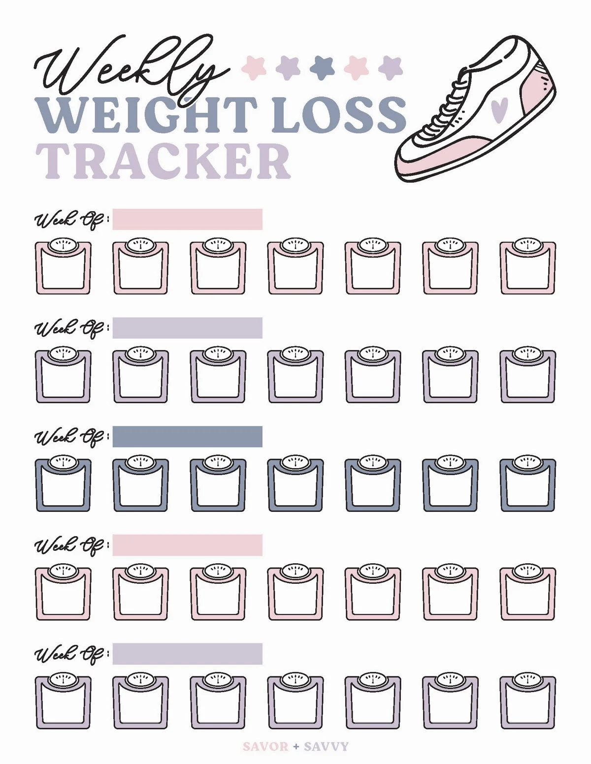 Free Printable Weight Loss Tracker Printable