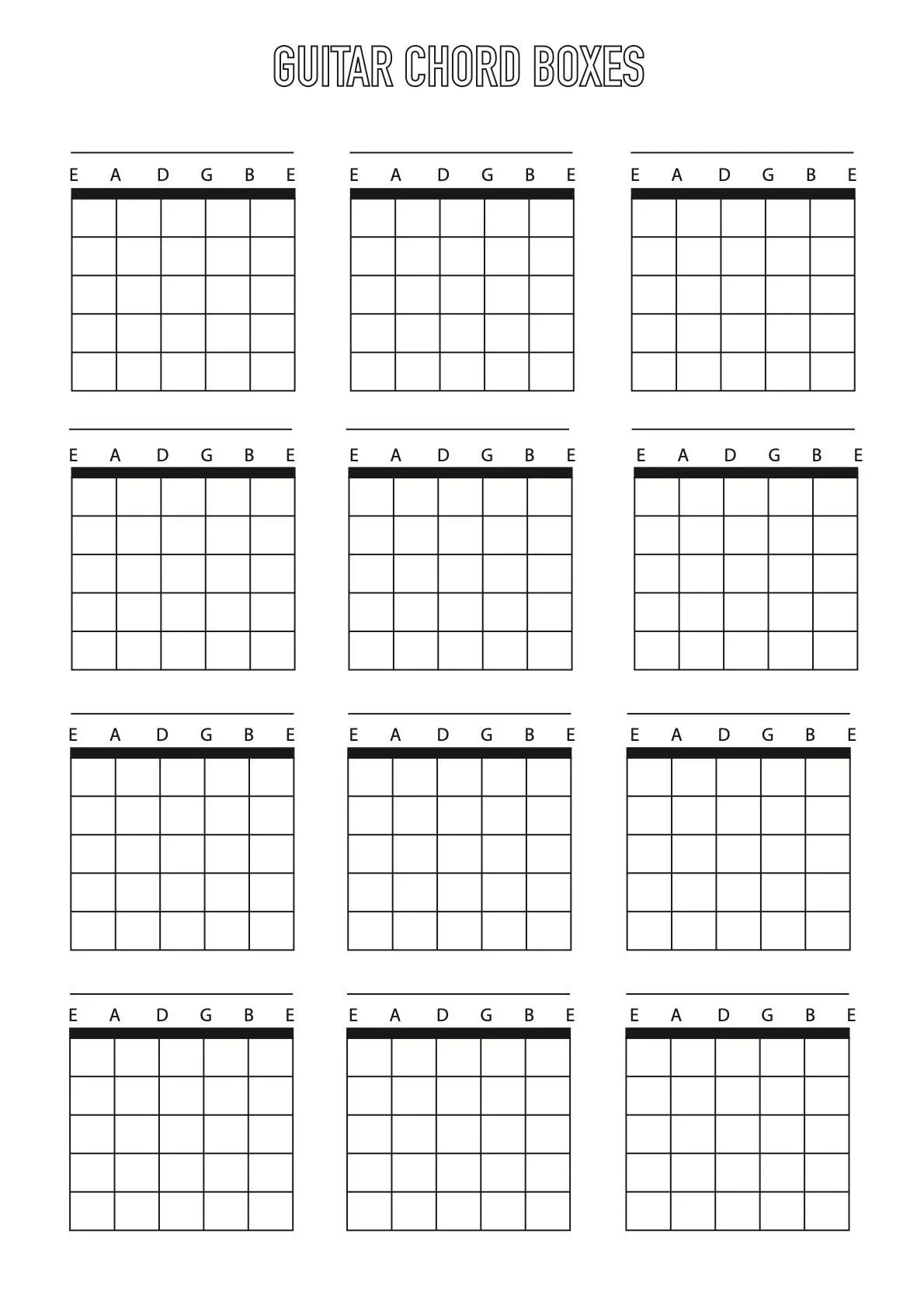 Printable Chord Chart Template Printable Chord Chart Template