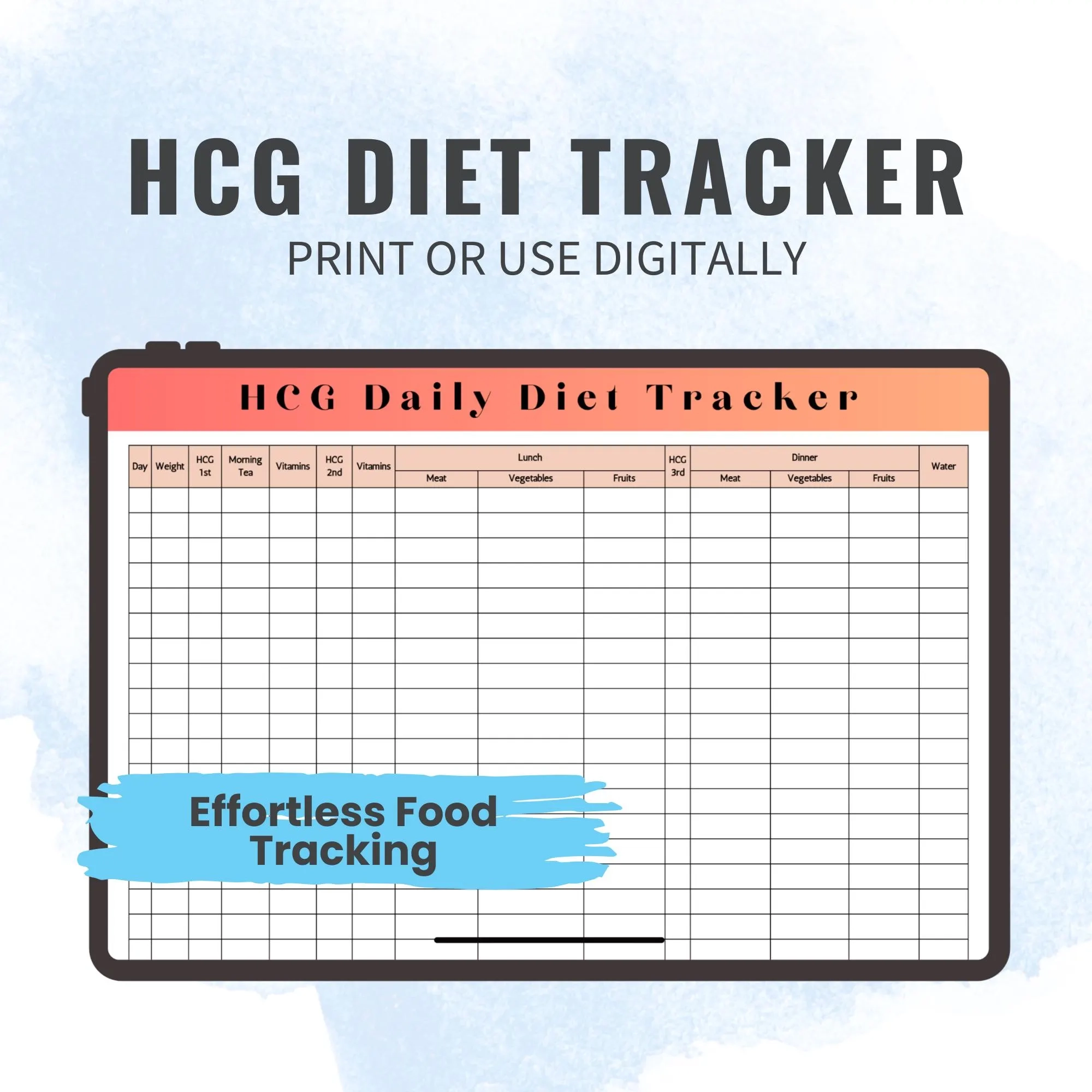 Hcg Weight Loss Chart Printable