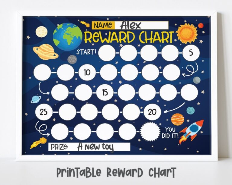 Kids 30 Day Reward Chart Printable Etsy