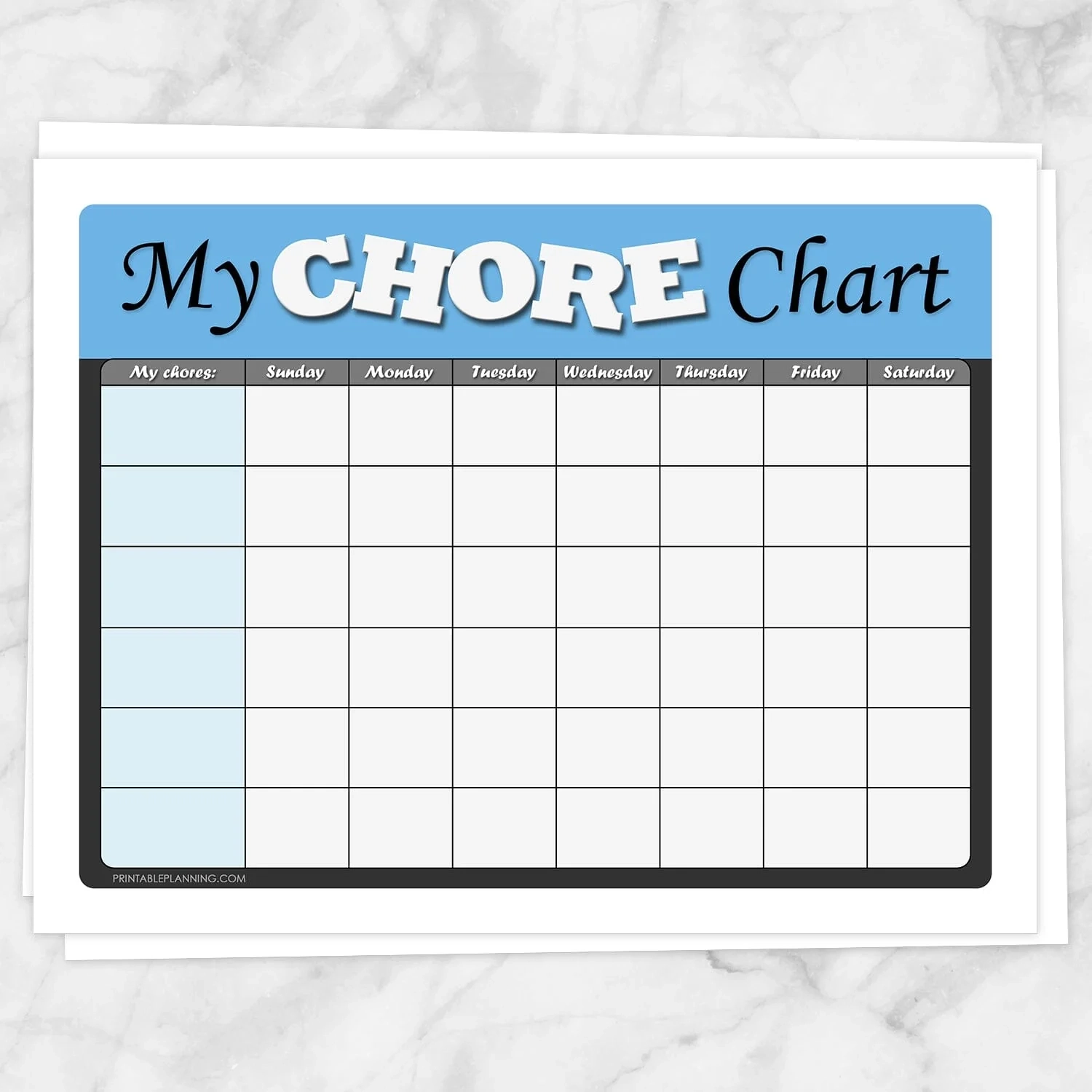 Chore Charts For Kids Free Printable