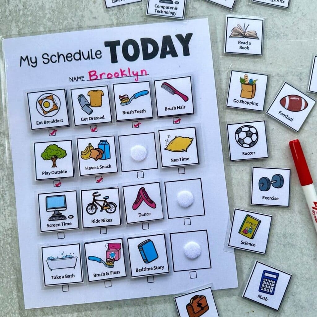 Visual Routine Chart For Kids Printable