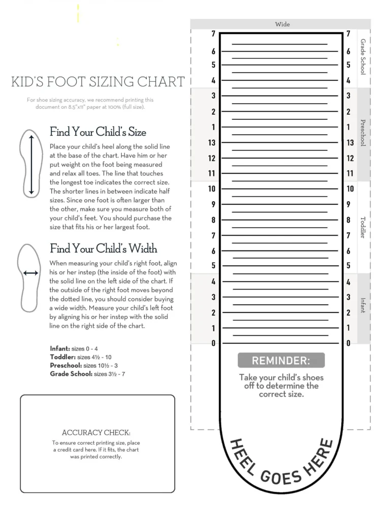 Kids Foot Sizer Charts Simple Foot Sizer Charts Child Shoe Sizer Charts Toddler Shoe Sizer Foot Shoe Size Determiner instant Download Etsy