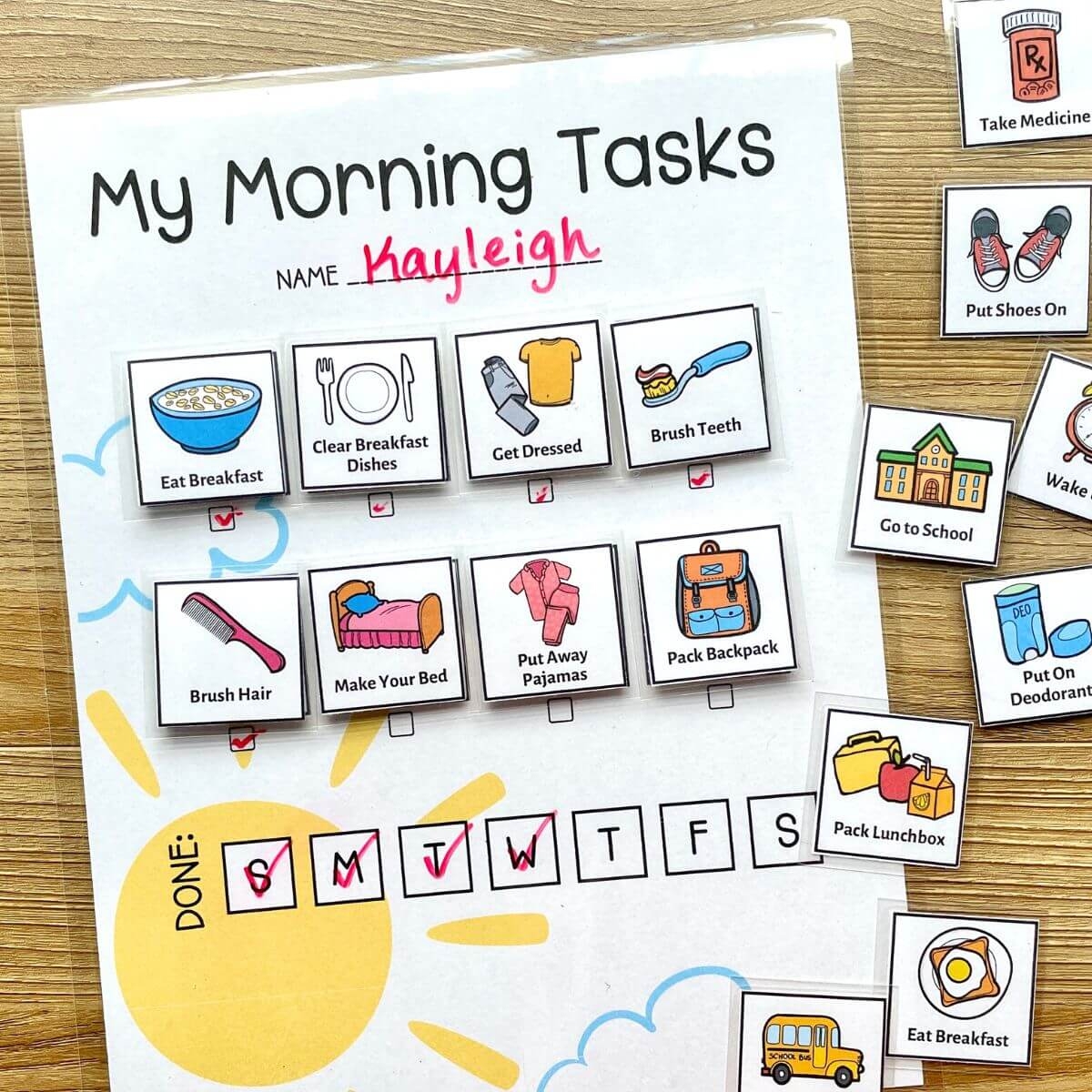 Morning Class Routine Behavioral Chart Printable