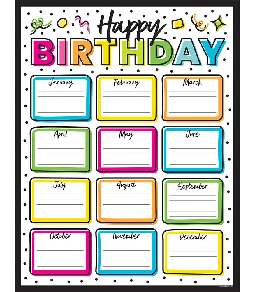 Classroom Birthday Chart Printable