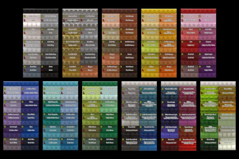 LEGO IDEAS Lego Color Chart Cards