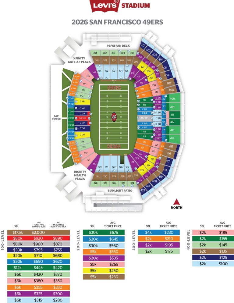Levi s Stadium Seating Map Levi s Stadium