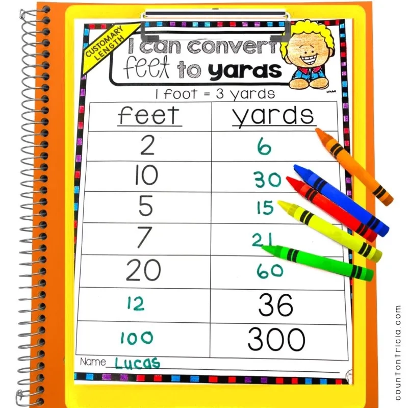 Measurement Conversion Chart 4th Grade Printable