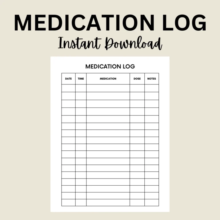 Medication Log Printable Medication Tracker Medication Chart Daily Medication Log Report Schedule Medication List Template Planner PDF Etsy Israel