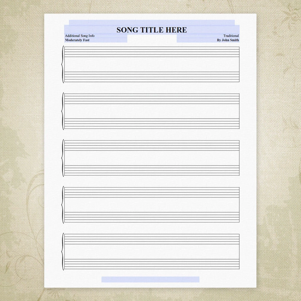 Printable Song Chart Template