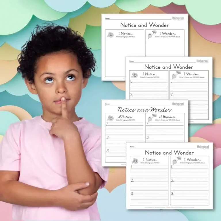 Notice Wonder Free Printables Universal Publishing